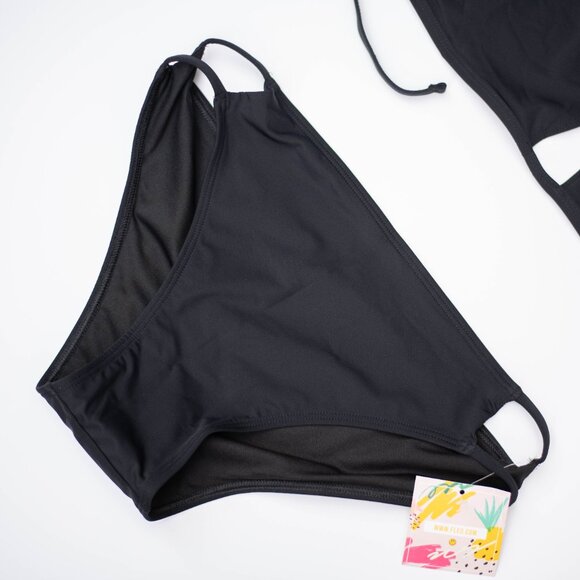 Fleo Bikini Set NWT Black Size XL Top & Bottom 2-Piece Swimwear Beachwear Pool - Picture 5 of 8